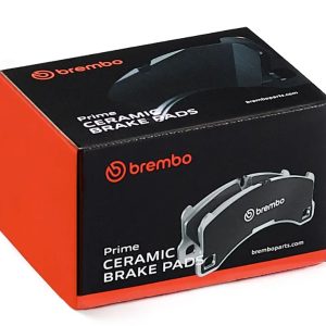 Brembo Brake Pad, Nao, Fmsi Number D2376-9604, Ceramic, Set of 4, With Brake Lubricant/ Pad Wear Sensor/ Mounting Hardware – P30143N