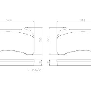 Brembo Brake Pad, Nao, Fmsi Number D938-7840, Ceramic, Set of 4 – P36014N