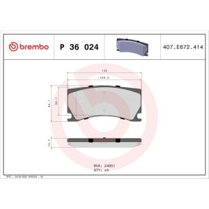 Brembo Brake Pad, Fmsi Number D1356-8465, Low-Metallic, Set of 4 – P36024