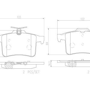 Brembo Brake Pad, Nao, Fmsi Number D1449-8617, Ceramic, Set of 4 – P36026N