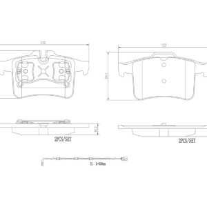 Brembo Brake Pad, Nao, Fmsi Number D1747-8975, Ceramic, Set of 4 – P36034N