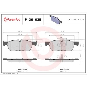 Brembo Brake Pad, Fmsi Number D1838-9089, Low-Metallic, Set of 4 – P36035