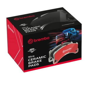 Brembo Brake Pad, Xtra Severe Duty, Fmsi Number D1498-8698, Ceramic, Set of 4, With Pad Wear Sensor/ Pad Shims/ Brake Lubricant – P37016SD