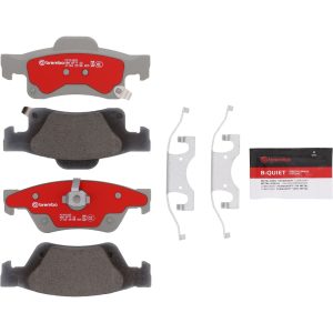 Brembo Brake Pad, Xtra Severe Duty, Fmsi Number D1498-8698, Ceramic, Set of 4, With Pad Wear Sensor/ Pad Shims/ Brake Lubricant – P37016SD