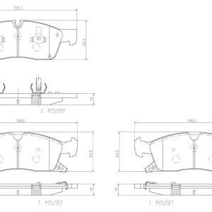 Brembo Brake Pad, Nao, Fmsi Number D1455-8655, Ceramic, Set of 4 – P37017N