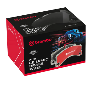 Brembo Brake Pad, Xtra Severe Duty, Fmsi Number D1455-8655, Ceramic, Set of 4, With Pad Wear Sensor/ Pad Shims/ Brake Lubricant – P37017SD