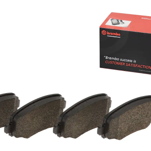 Brembo Brake Pad, Prime Line, Fmsi Number D1734- 8958, Low-Metallic, Set of 4, With Mounting Hardware and Pad Wear Sensor – P37020