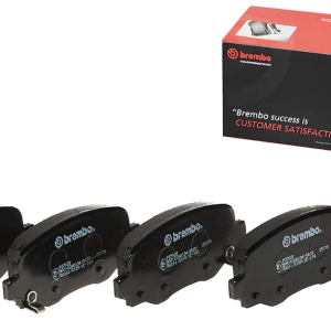 Brembo Brake Pad, Prime Line, Fmsi Number D1734- 8958, Low-Metallic, Set of 4, With Mounting Hardware and Pad Wear Sensor – P37020