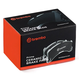 Brembo Brake Pad, Nao, Fmsi Number D2186-9430, Ceramic, Set of 4, With Brake Lubricant/ Pad Wear Sensor/ Mounting Hardware – P37025N