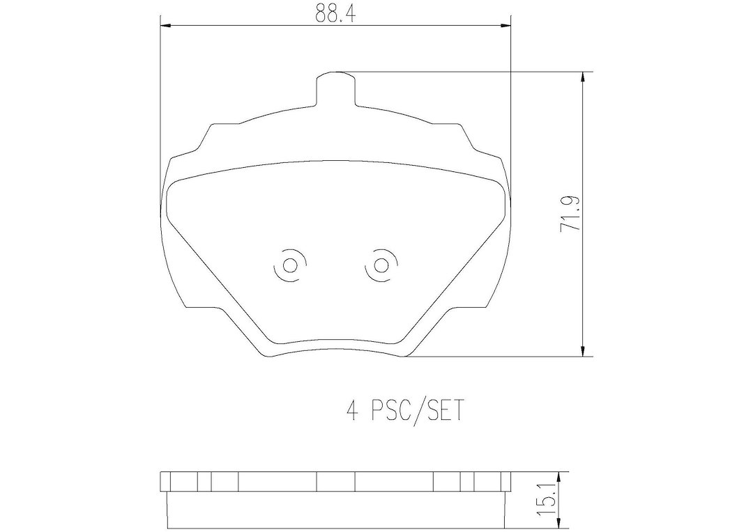 Brembo Brake Pad, Nao, Fmsi Number D518-7398, Ceramic, Set of 4 – P44001N