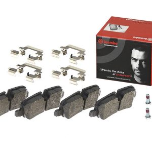 Brembo Brake Pad, Fmsi Number D1099-8203, Low-Metallic, Set of 4, With Hardware – P44013