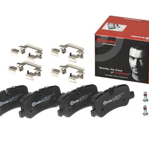 Brembo Brake Pad, Fmsi Number D1099-8203, Low-Metallic, Set of 4, With Hardware – P44013