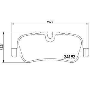 Brembo Brake Pad, Fmsi Number D1099-8203, Low-Metallic, Set of 4, With Hardware – P44013