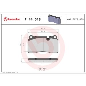 Brembo Brake Pad, Fmsi Number D1263-8380, Low-Metallic, Set of 4 – P44018