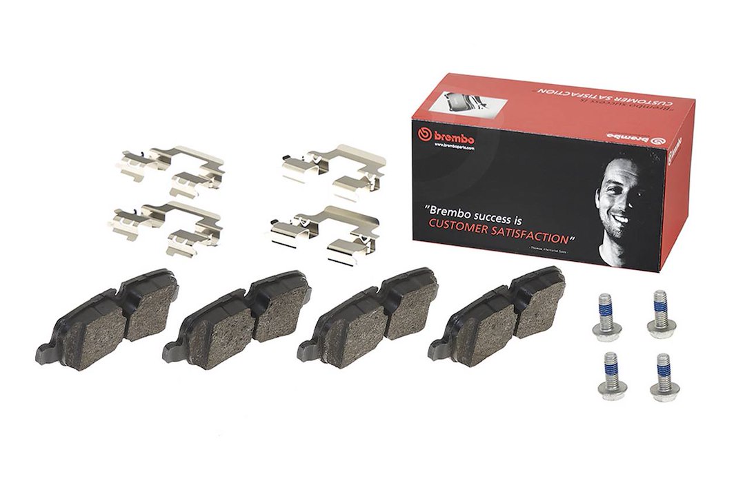 Brembo Brake Pad, Fmsi Number D1099-8666, Low-Metallic, Set of 4, With Hardware – P44019