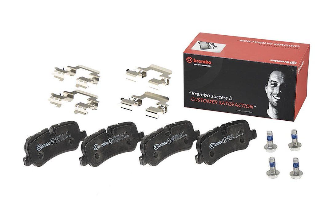 Brembo Brake Pad, Fmsi Number D1099-8666, Low-Metallic, Set of 4, With Hardware – P44019