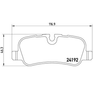 Brembo Brake Pad, Fmsi Number D1099-8666, Low-Metallic, Set of 4, With Hardware – P44019