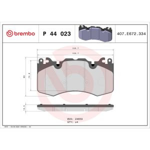 Brembo Brake Pad, Fmsi Number D1426-8543, Low-Metallic, Set of 4 – P44023
