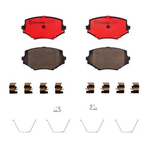 Brembo Brake Pad, Nao, Fmsi Number D635-7513, Ceramic, Set of 4, With Hardware – P49020N
