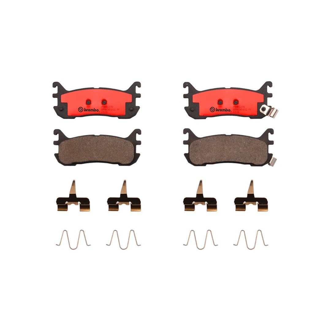 Brembo Brake Pad, Nao, Fmsi Number D663-7514, Ceramic, Set of 4, With Hardware – P49021N