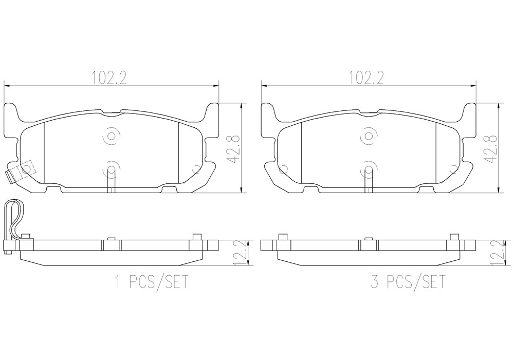 Brembo Brake Pad, Nao, Fmsi Number D1002-7903, Ceramic, Set of 4 – P49031N