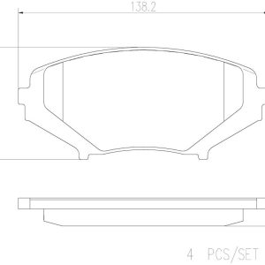 Brembo Brake Pad, Nao, Fmsi Number D1009-7913, Ceramic, Set of 4, With Hardware – P49034N