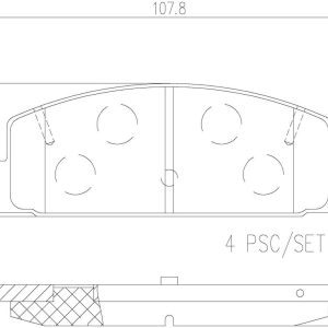 Brembo Brake Pad, Nao, Fmsi Number D482-7186, Ceramic, Set of 4, With Hardware – P49036N