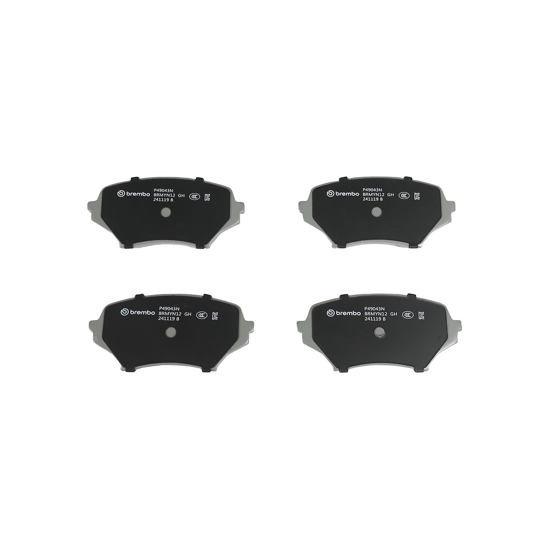 Brembo Brake Pad, Nao, Fmsi Number D1179-8295, Ceramic, Set of 4, With Hardware – P49043N