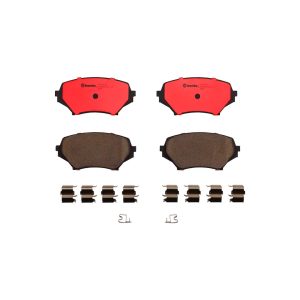 Brembo Brake Pad, Nao, Fmsi Number D1179-8295, Ceramic, Set of 4, With Hardware – P49043N