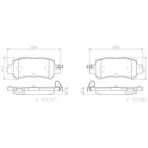 Brembo Brake Pad, Nao, Fmsi Number D1624-8837, Ceramic, Set of 4, With Hardware – P49047N