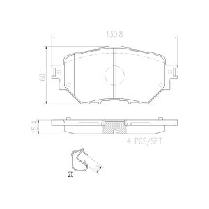 Brembo Brake Pad, Nao, Fmsi Number D1759-8987, Ceramic, Set of 4 – P49052N