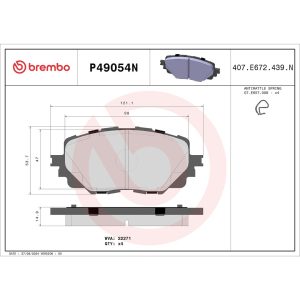 Brembo Brake Pad, Nao, Fmsi Number D1903-9130, Ceramic, Set of 4 – P49054N