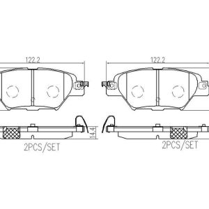 Brembo Brake Pad, Nao, Fmsi Number D1934-9157, Ceramic, Set of 4, With Hardware – P49062N
