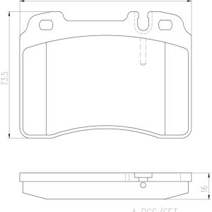 Brembo Brake Pad, Nao, Fmsi Number D561-7525, Ceramic, Set of 4 – P50022N
