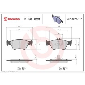 Brembo Brake Pad, Fmsi Number D710-7583, Low-Metallic, Set of 4 – P50023