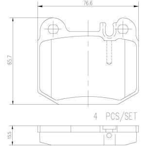 Brembo Brake Pad, Nao, Fmsi Number D874-7749, Ceramic, Set of 4 – P50043N