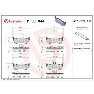 Brembo Brake Pad, Fmsi Number D875-7750, Low-Metallic, Set of 4 – P50044