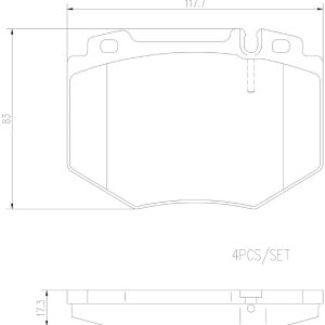 Brembo Brake Pad, Nao, Fmsi Number D985-7887, Ceramic, Set of 4 – P50048N