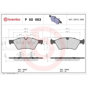 Brembo Brake Pad, Fmsi Number D1123-8229, Low-Metallic, Set of 4 – P50063