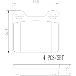 Brembo Brake Pad, Nao, Fmsi Number D31-736, Ceramic, Set of 4 – P50066N