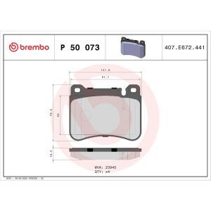Brembo Brake Pad, Fmsi Number D1121-8227, Low-Metallic, Set of 4 – P50073