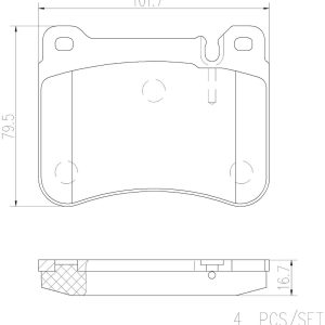 Brembo Brake Pad, Nao, Fmsi Number D1121-8227, Ceramic, Set of 4 – P50073N