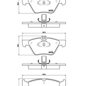Brembo Brake Pad, Fmsi Number D853-8205, Low-Metallic, Set of 4 – P50075