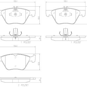 Brembo Brake Pad, Nao, Fmsi Number D853-8205, Ceramic, Set of 4 – P50075N
