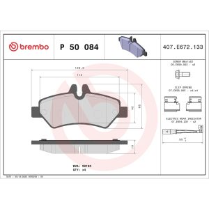 Brembo Brake Pad, Fmsi Number D1317-8431, Low-Metallic, Set of 4, With Hardware – P50084