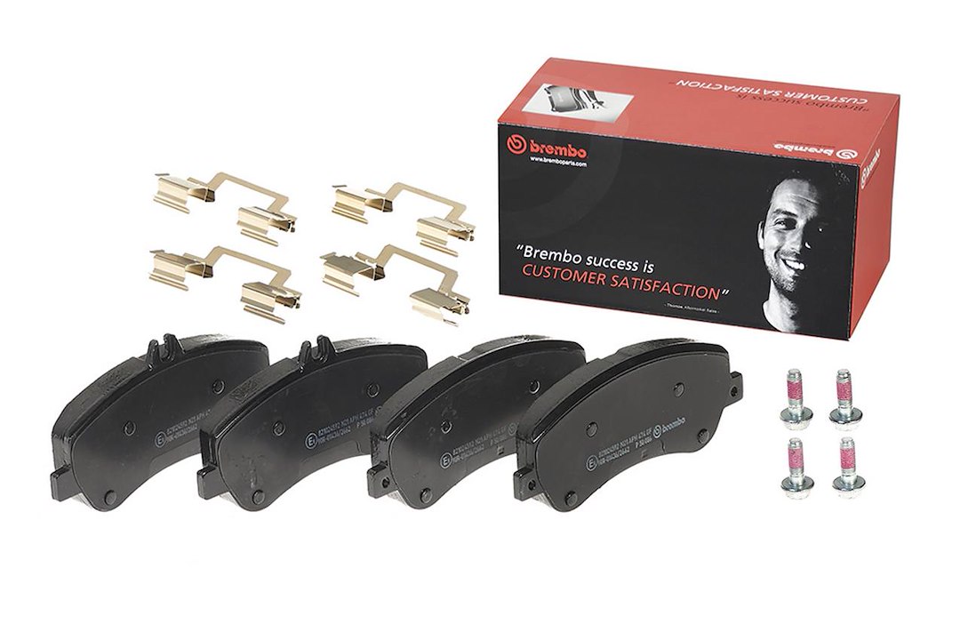 Brembo Brake Pad, Fmsi Number D1406-8514, Low-Metallic, Set of 4, With Hardware – P50086