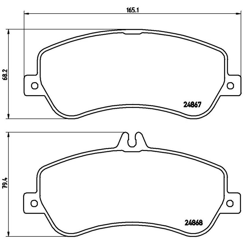 Brembo Brake Pad, Fmsi Number D1406-8514, Low-Metallic, Set of 4, With Hardware – P50086