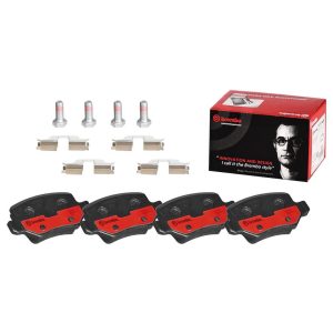 Brembo Brake Pad, Nao, Fmsi Number D1358-8467, Ceramic, Set of 4, With Hardware, Fits 2008 Mercedes-Benz B200 Models – P50090N