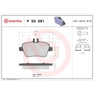Brembo Brake Pad, Fmsi Number D1646-8874, Low-Metallic, Set of 4 – P50091