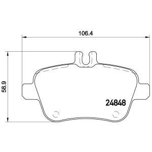 Brembo Brake Pad, Xtra Line, Fmsi Number D1646-8874, Low-Metallic, Set of 4, With Mounting Hardware – P50091X